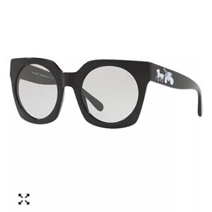 Coach Black Geometric Hologram Sunglasses
